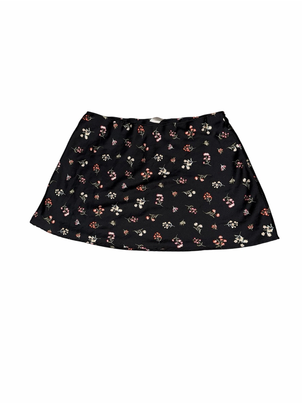Black Mini Skirt with Pink & Cream Floral Print